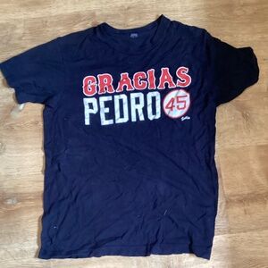 Sully's Men's Navy Blue, White, Red Gracias Pedro 45 100% Cotton T-shirt Size M